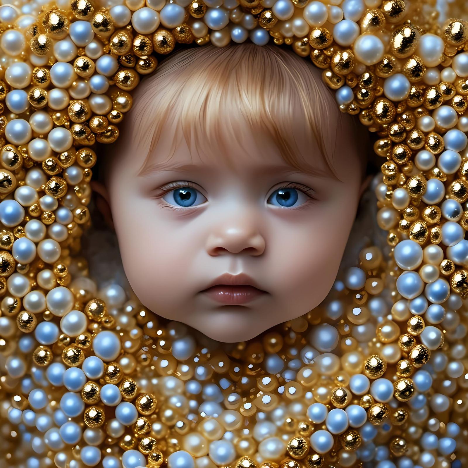 Hyperreal Portrait of a Blond Two-Year-Old Boy