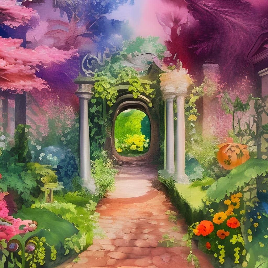 Secret Garden: Gouache and Watercolor Impressionist Masterpi...