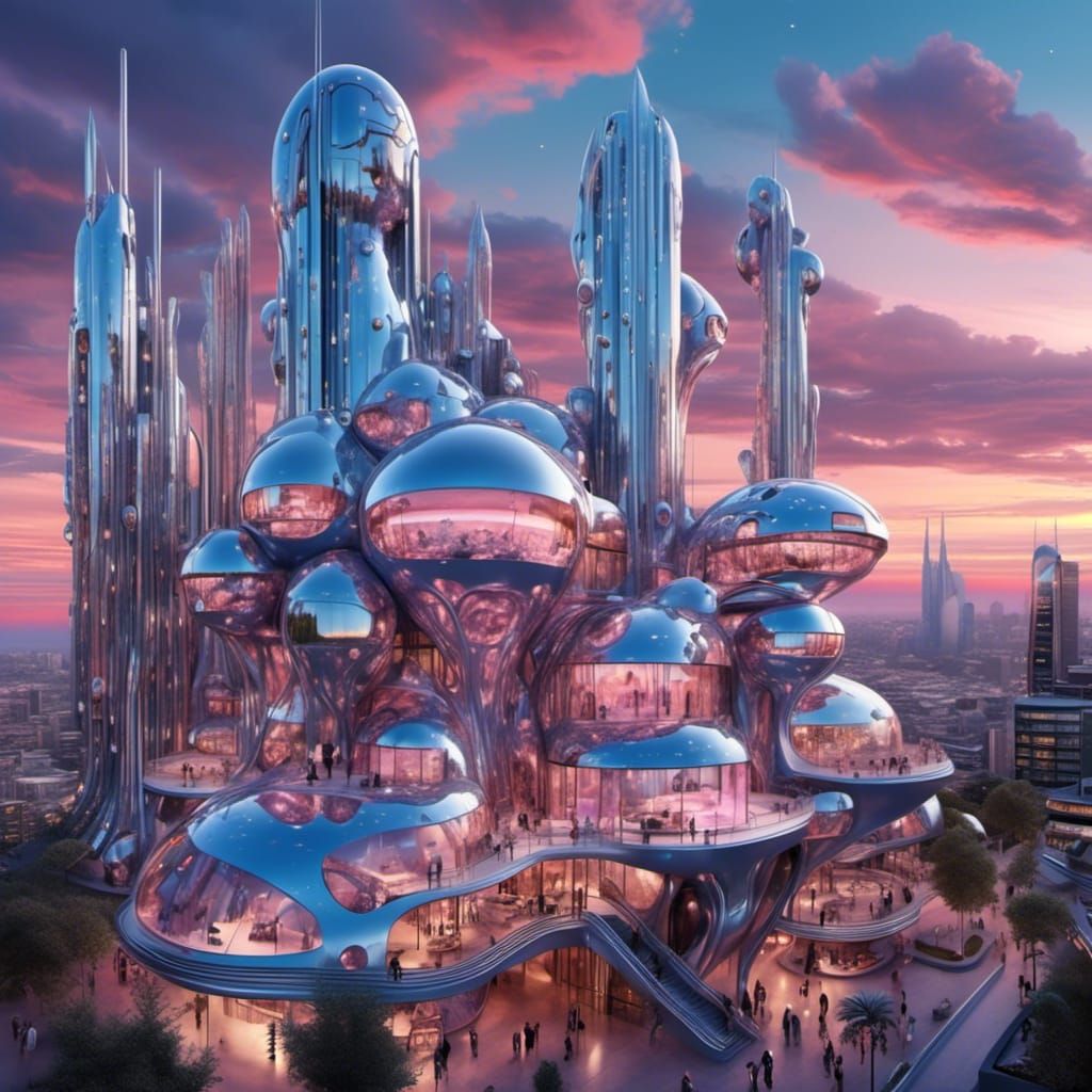 Retro Futurism Adelaide Cityscape at Sunset