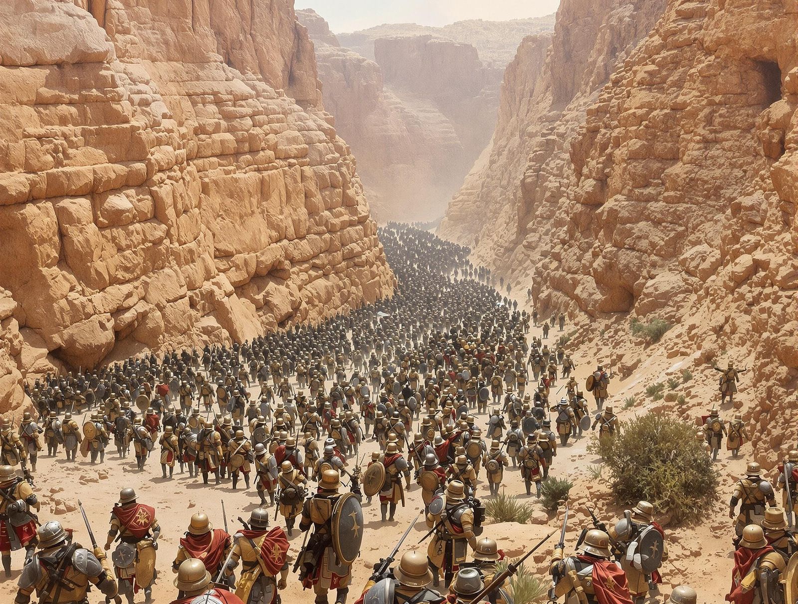 Ancient Army Marches Through Desolate Canyon