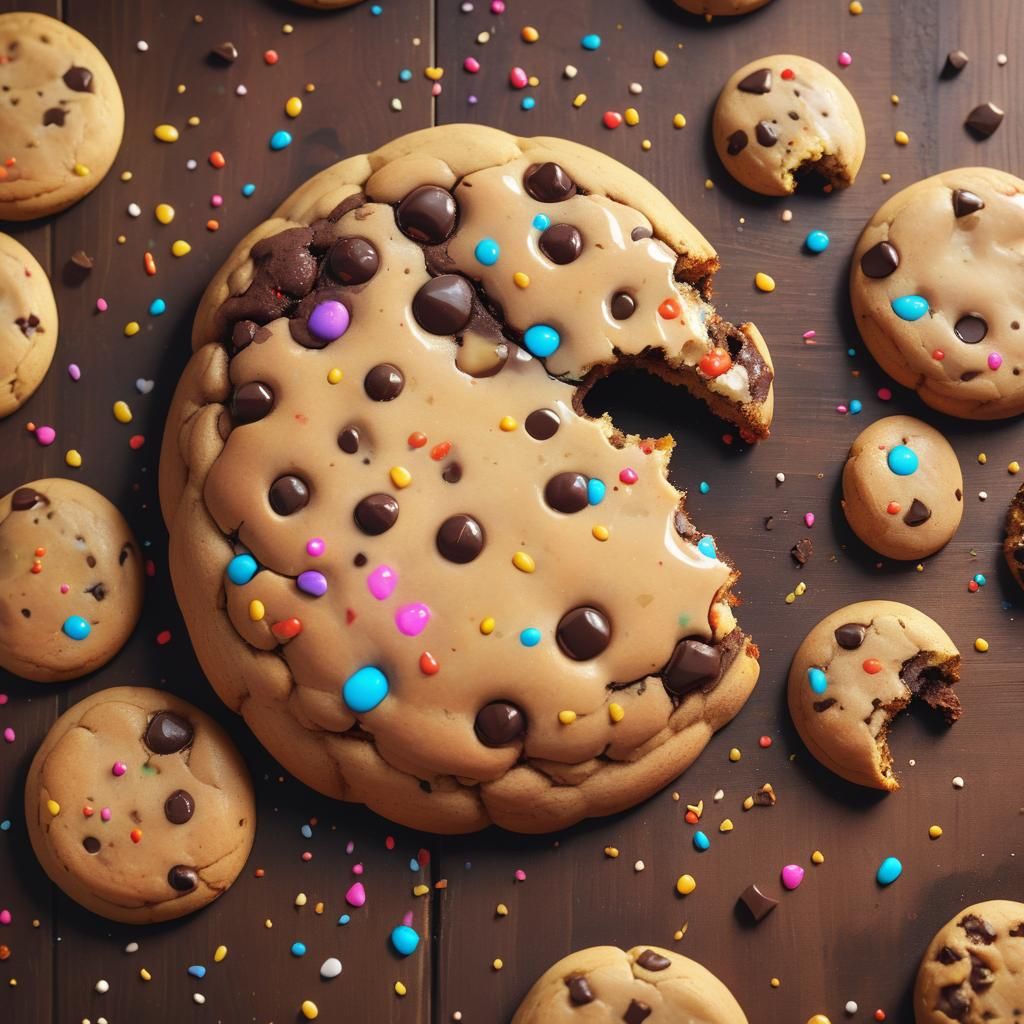 Delicious Macro Cookie Still Life in Digital Illustration