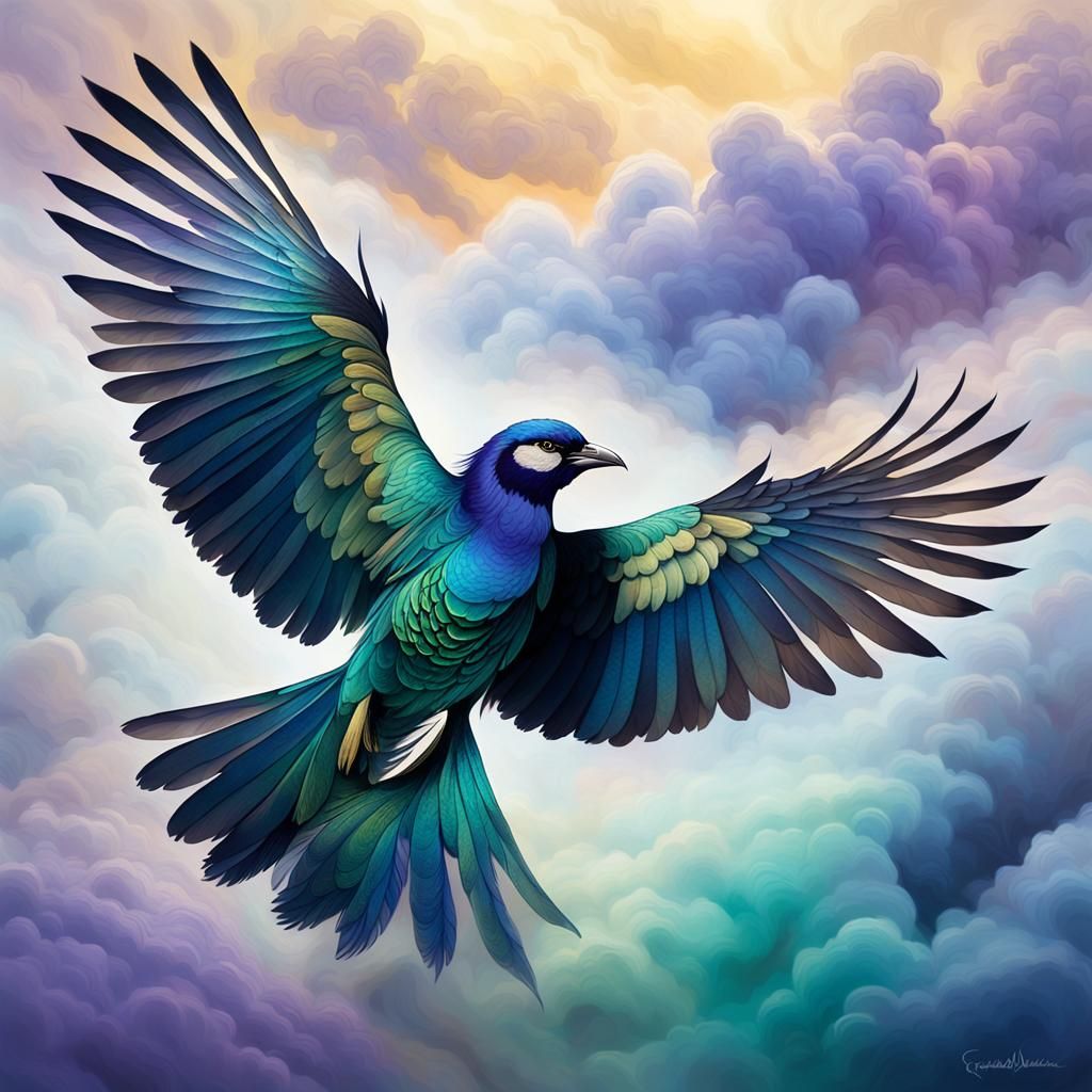 Majestic Bird in Flight: Fantasy Concept Art