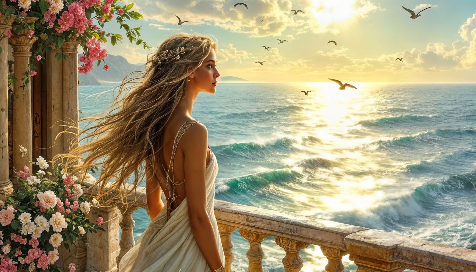 Bronze Age Princess in Serene Themiscyrian Landscape