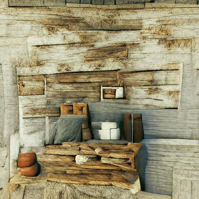 Simplistic Rustic Scene in Minimalist Style