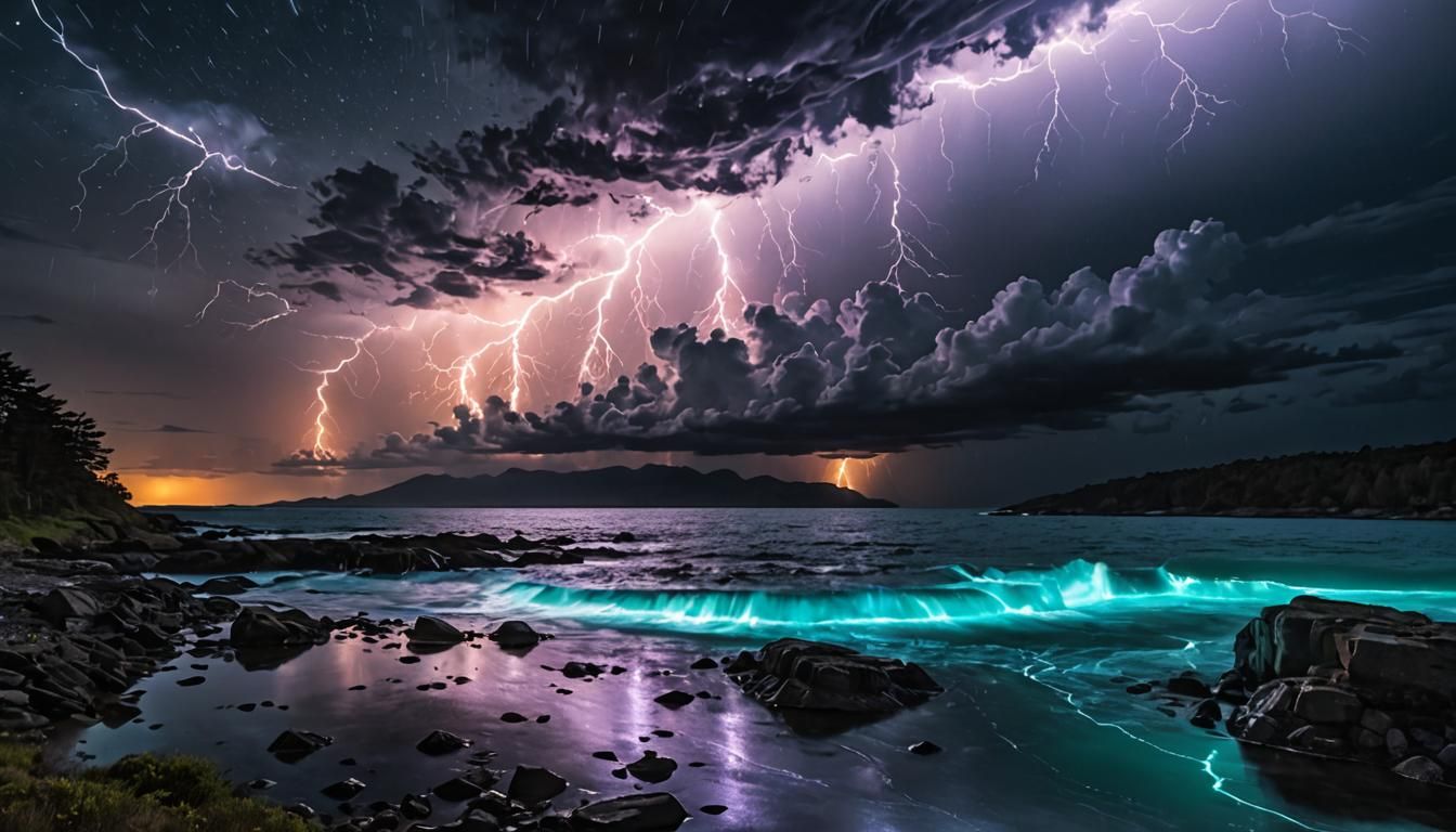 Bioluminescent Storm: A Mesmerizing Natural Phenomenon