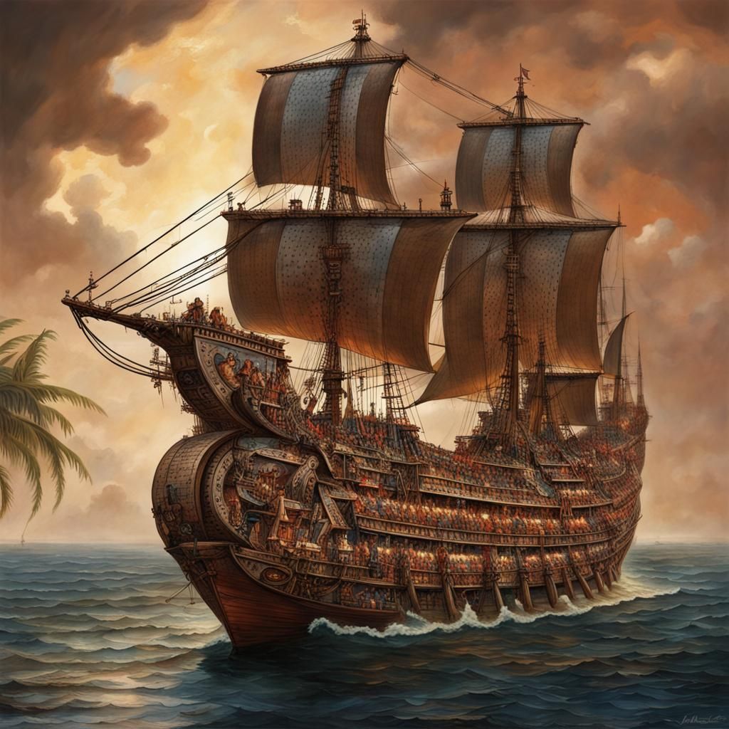 Aztec Man o' War Ship from the Enlightenment