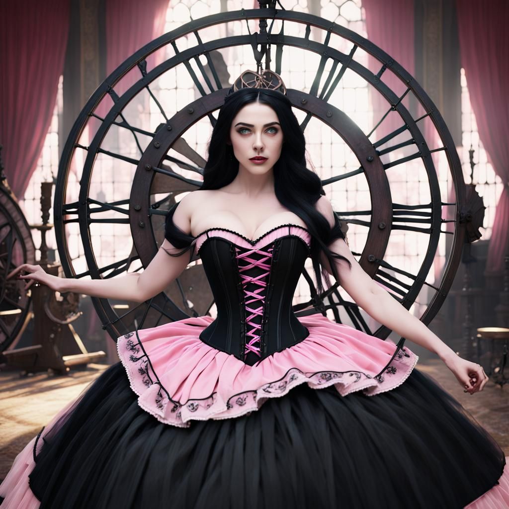 Gothic Fairytale Aurora with Spinning Wheel