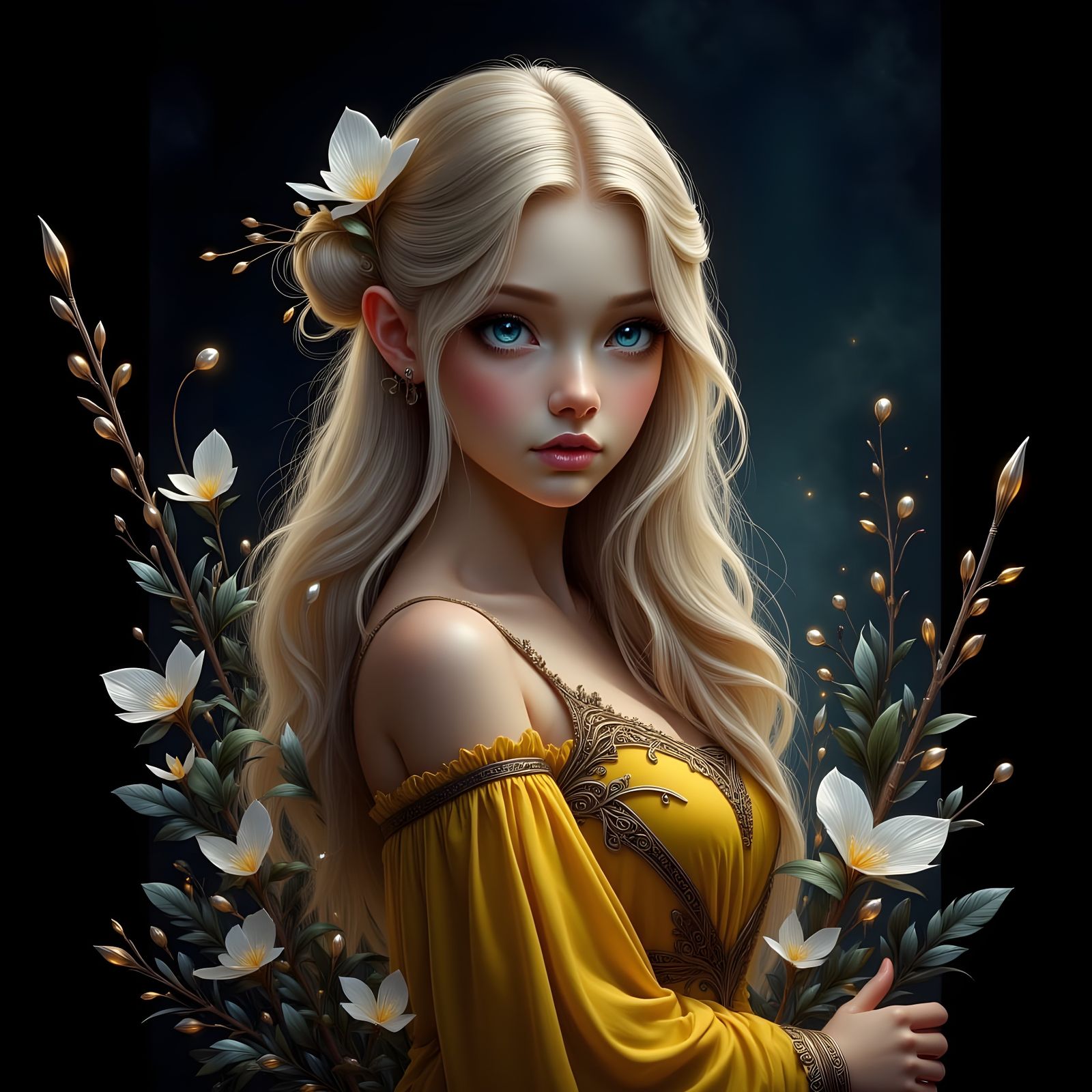 Hyperrealistic Norse Goddess in Dark Fantasy Concept Art