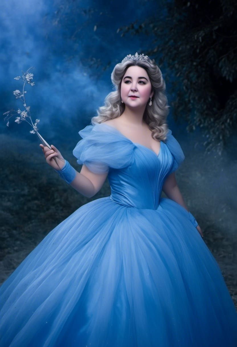 Cinderella in Blue Gown Ready for Ball