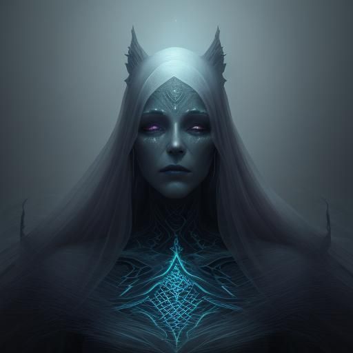 Ethereal Ghostly Figure in Shimmering Light