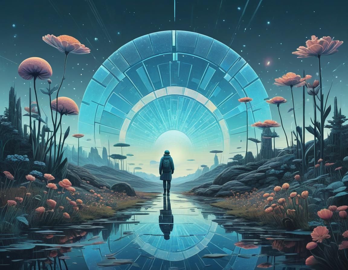 Ethereal Sci-Fi Optics Art in Retro Style
