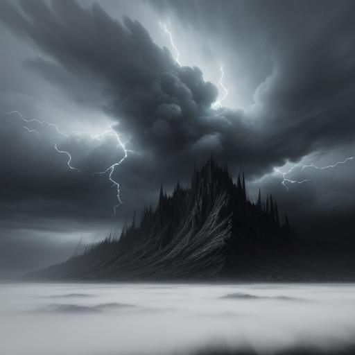 Dramatic Gale Storm in Baroque Style Oil Painting