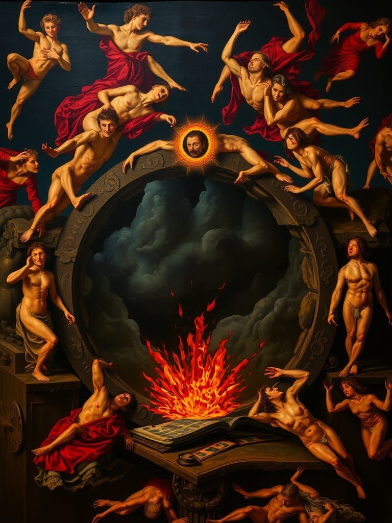 Baroque Painting of Dante's Seventh Circle of Hell
