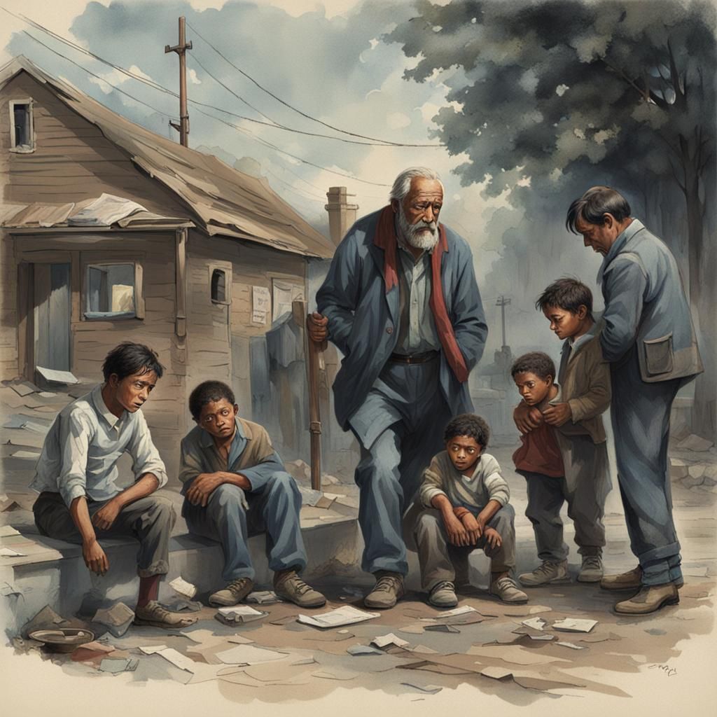 Heartbroken Father Watches Children Leave