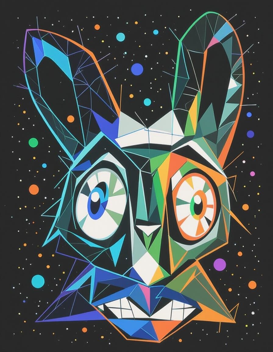 Psychedelic Monkey Face Fashion Graphic Illustration