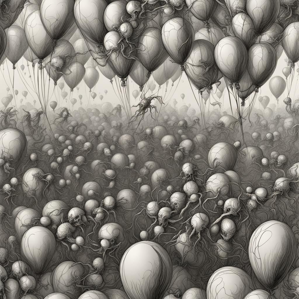 Grasshoppers Swarm the Balloons