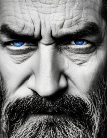 Detailed Monochromatic Portrait of an Old Man