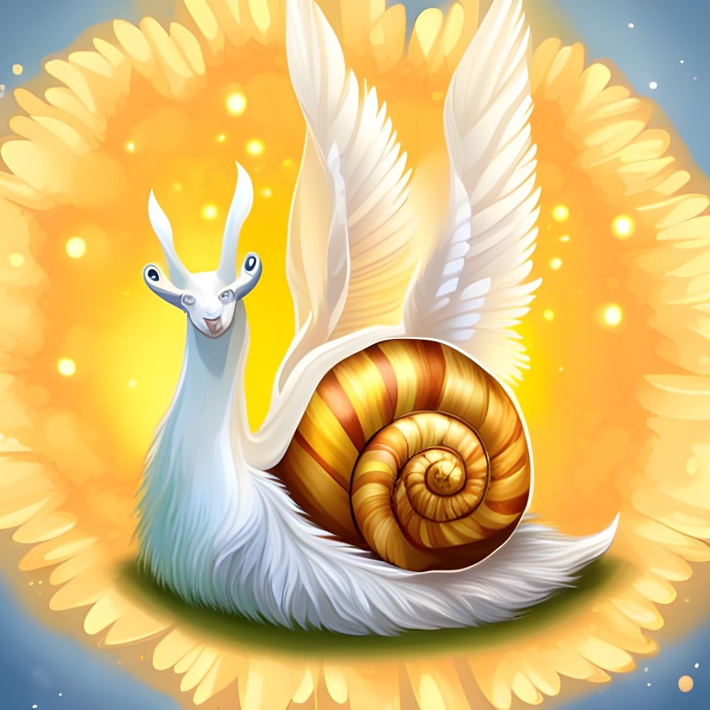 Angelic Winged Majestic Snail Illustration