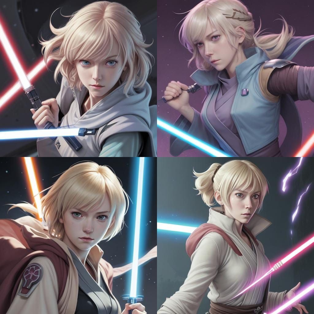 Gwen Tennyson as Jedi in Anime Style