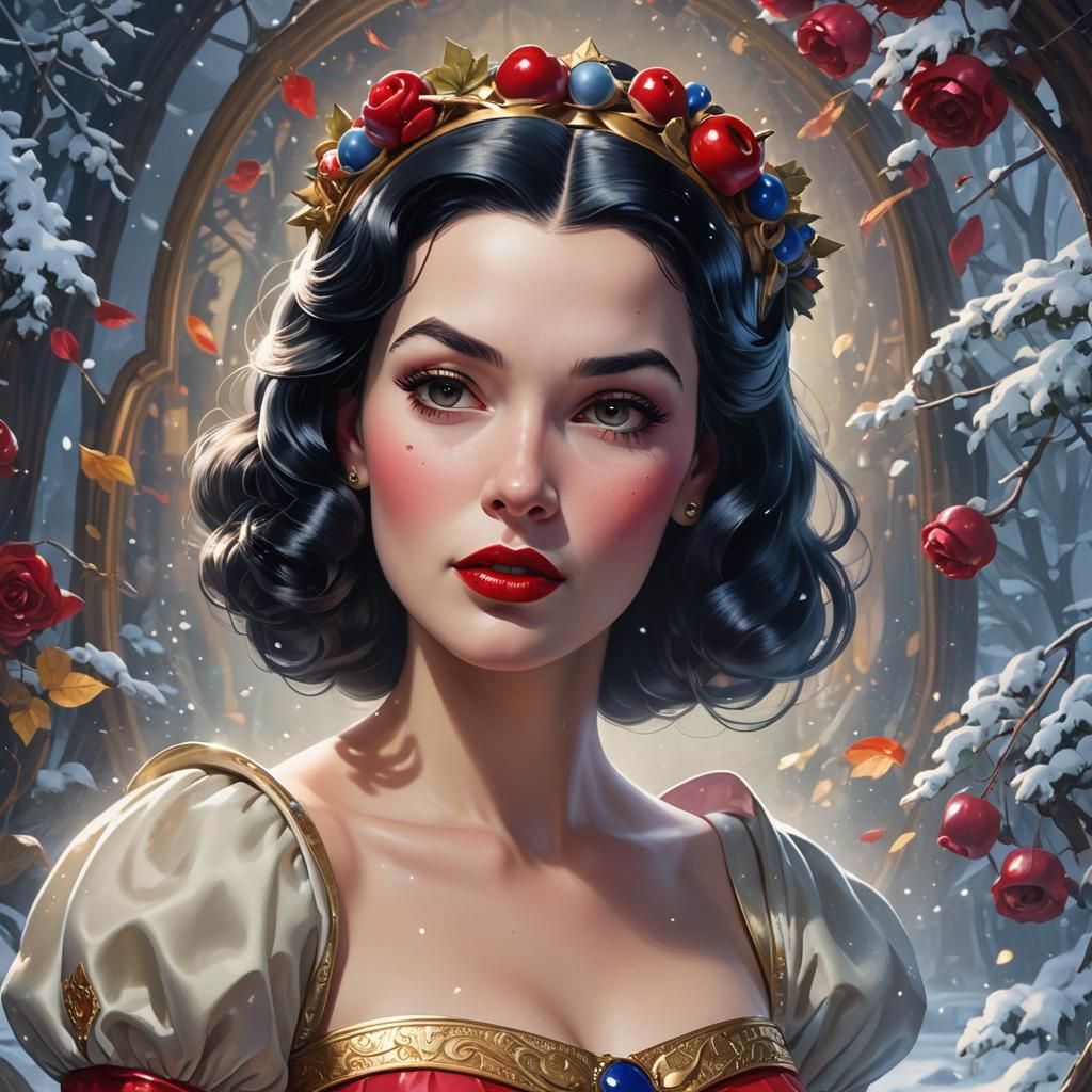Snow White as 1950s Pin-Up Model