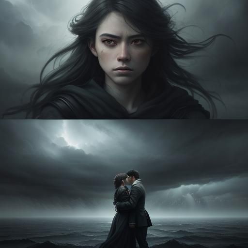 Watercolor Landscape of Shadow and Emotion