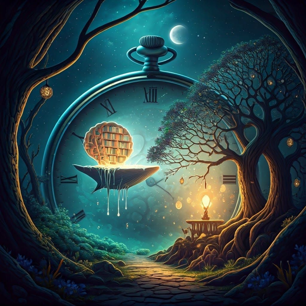 Surreal Fantasy World in a Broken Pocket Watch