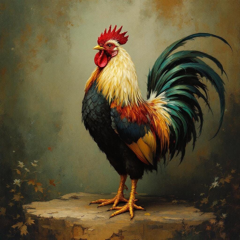 Rooster King: A Tonalist Fusion of Naturalism