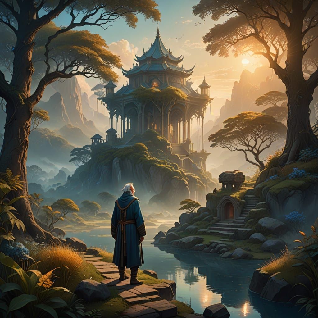 Elder in Sanctuary: Fantasy Concept Art