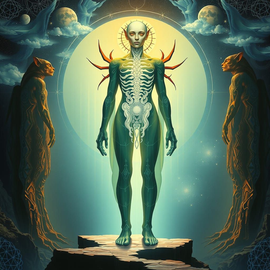 Ethereal Being Embodies Logic and Intuition at Cosmic Thresh...