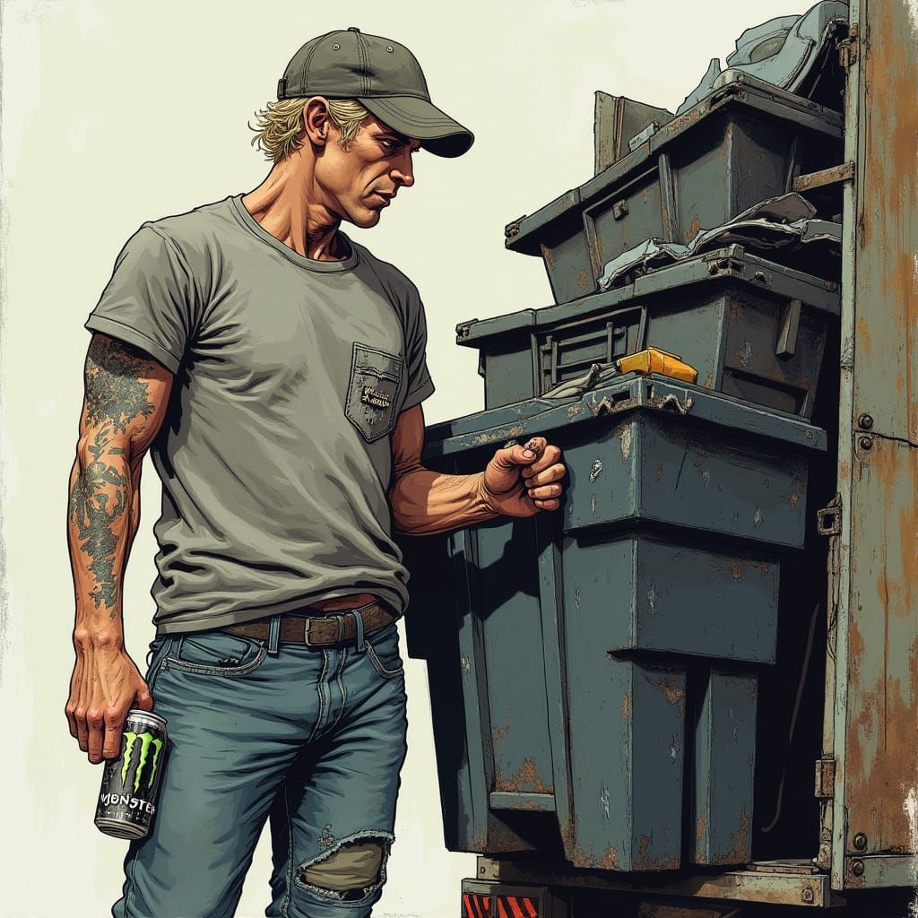 Gritty Urban Hero in Simon Bisley Style