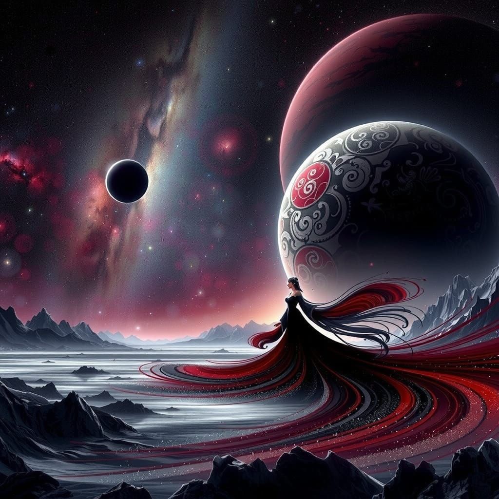 Cosmic Princess of Makemake in Burgundy Splendor