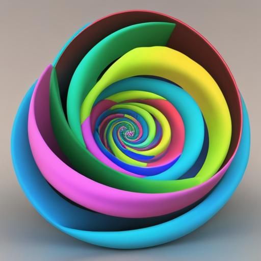 Colorful 3D Spirals: Infinite Geometric Design