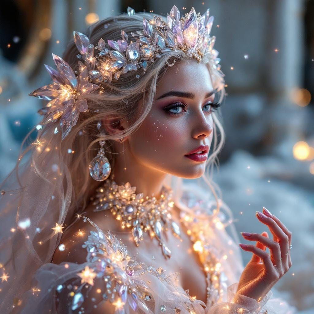 Star Tears Princess with Crystal Fox, Magical Realism