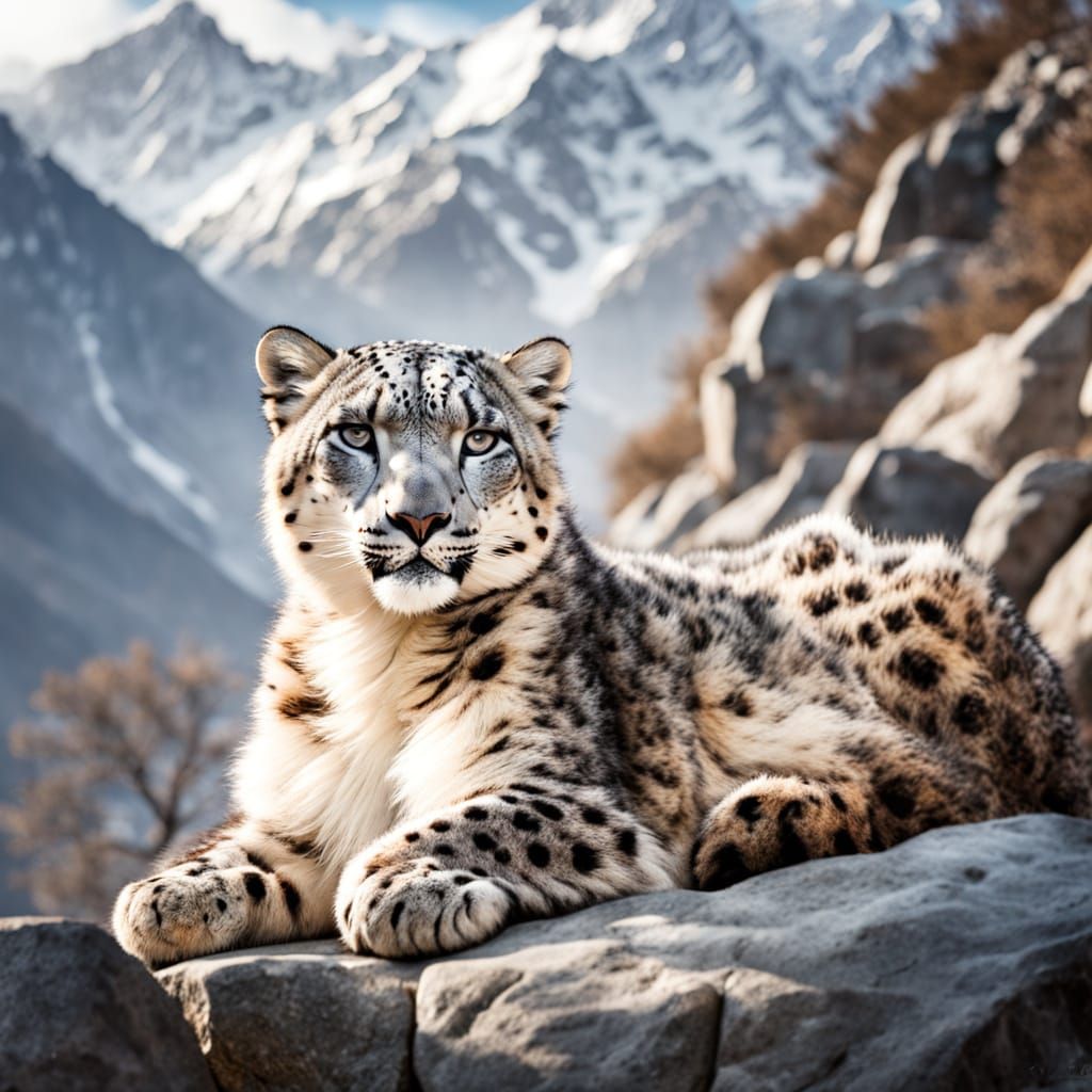 Snow Leopard in Himalayan Glory
