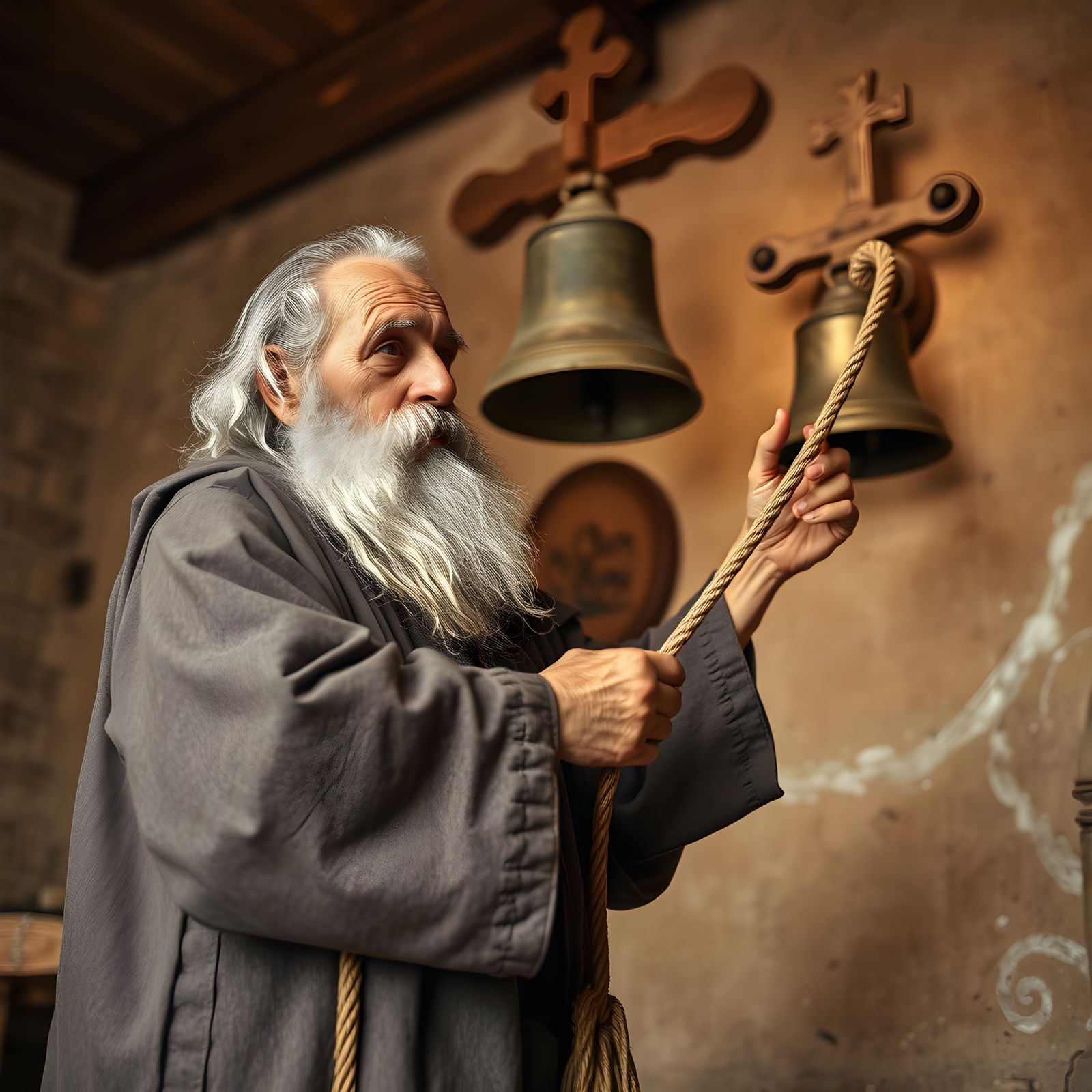 Bellringer in Mexican Church, Picasso-esque Style