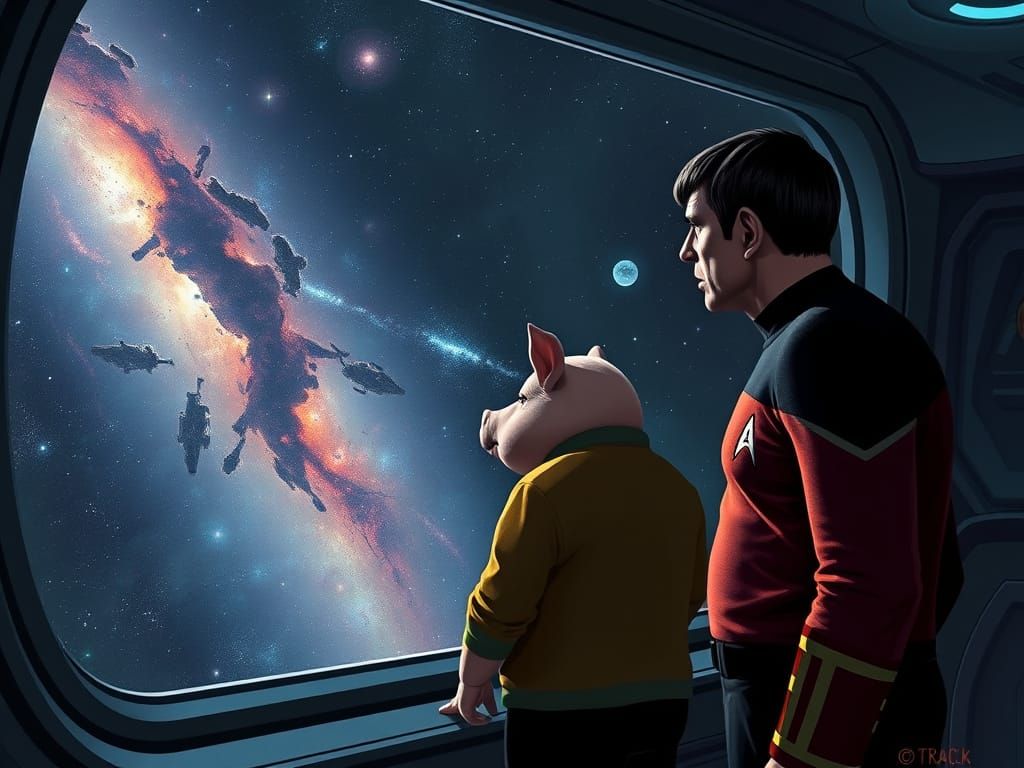 Captain Pork and Spock Gaze into the Cosmos