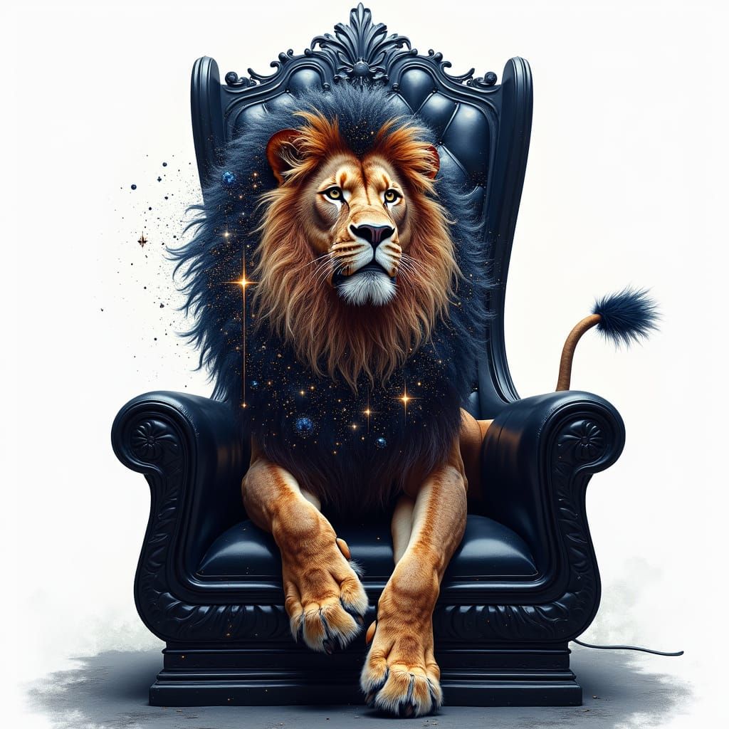 Cosmic Lion in Celestial Splendor