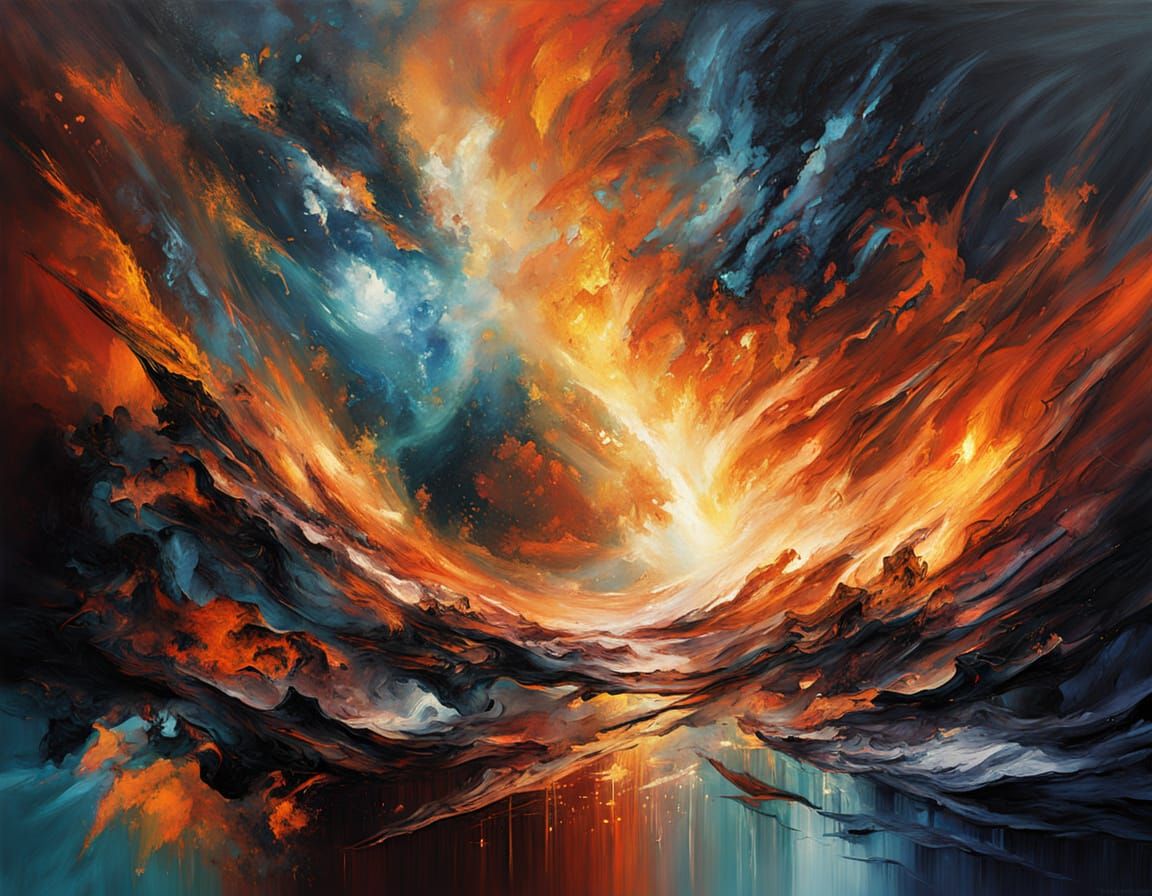 Cosmic Abstract Painting of Universe's End