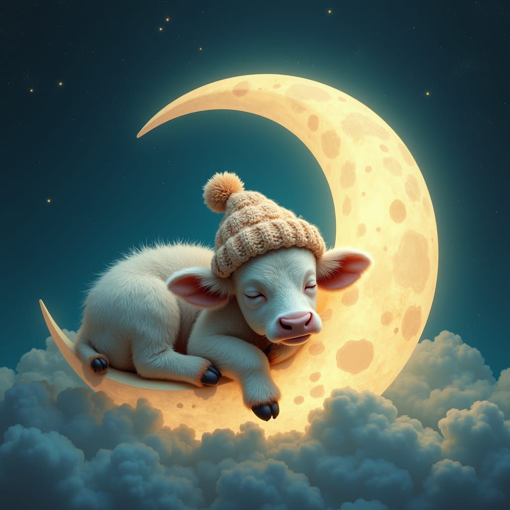 Cow on the Moon as 8k Matte Painting