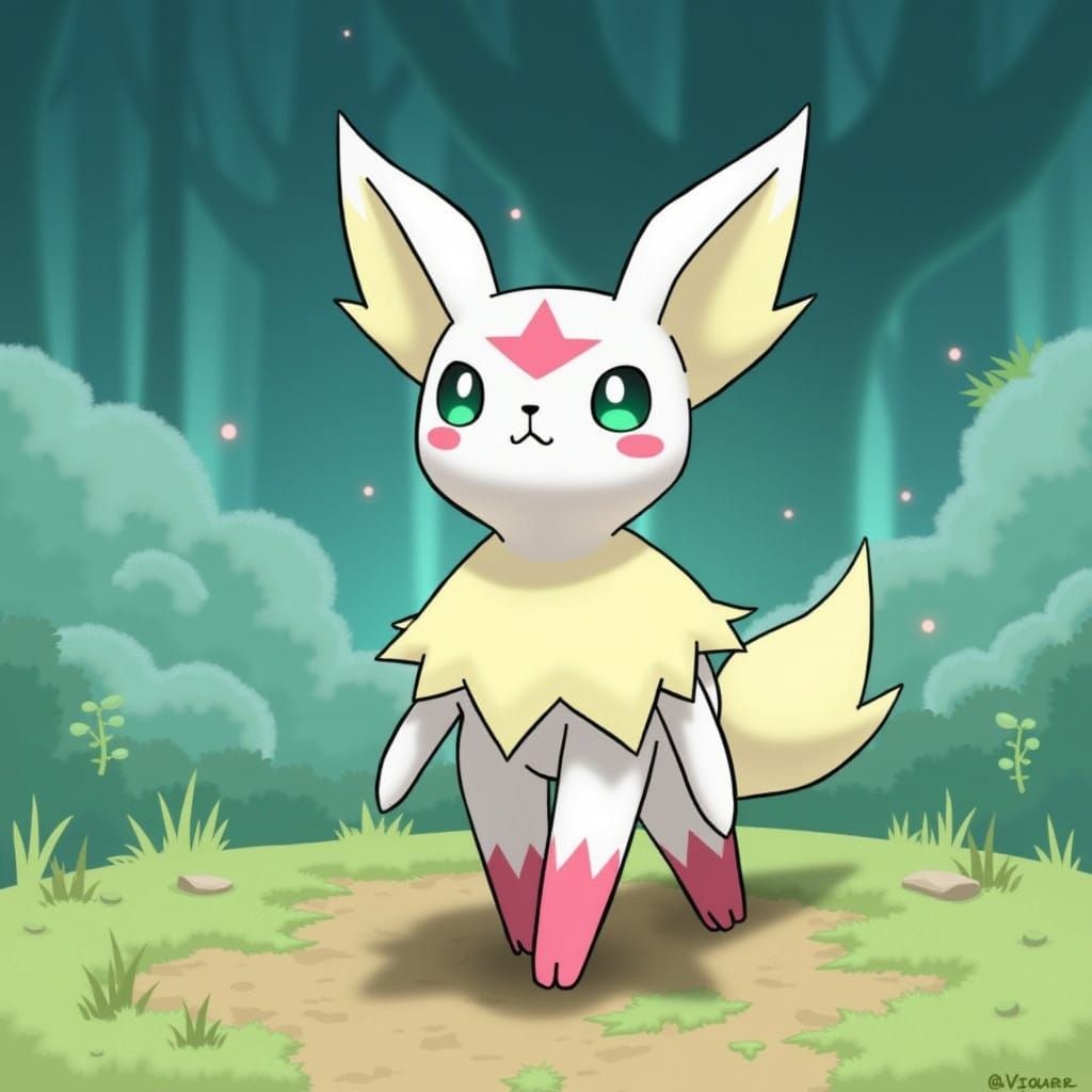 Somber Fakemon Contemplates Dark Forest