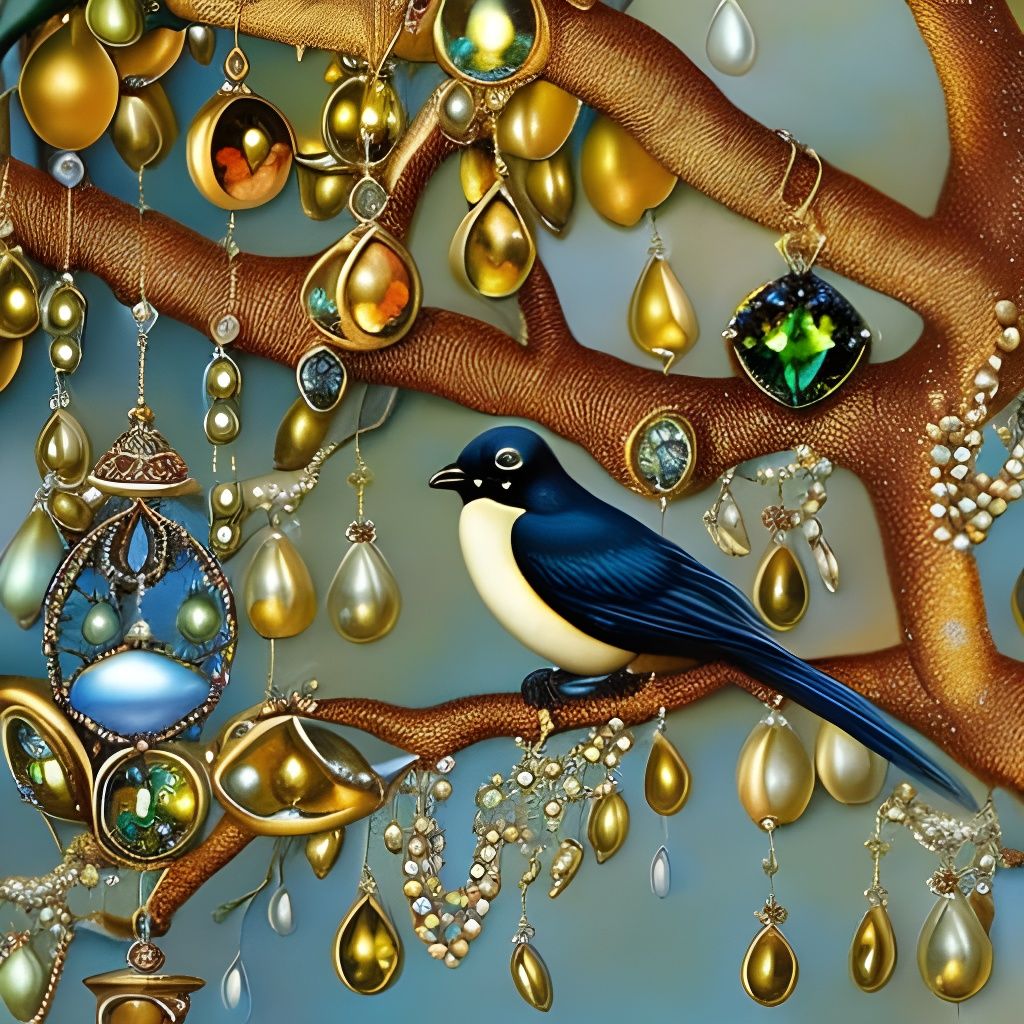 Magpie's Nest: A Hyperdetailed Fairytale Illustration