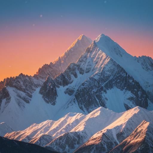 Snowy Mountains at Sunset: Professional Photography