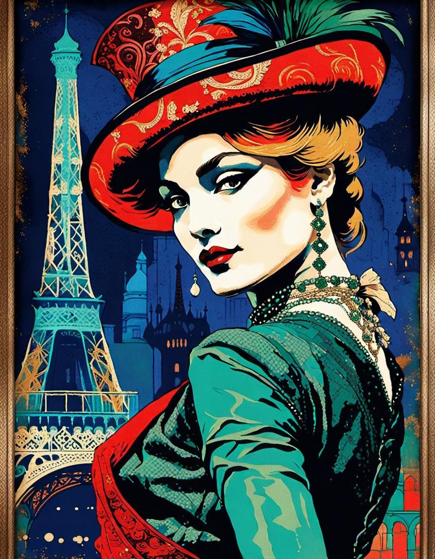 Moulin Rouge Dancer in Belle Époque Poster Art
