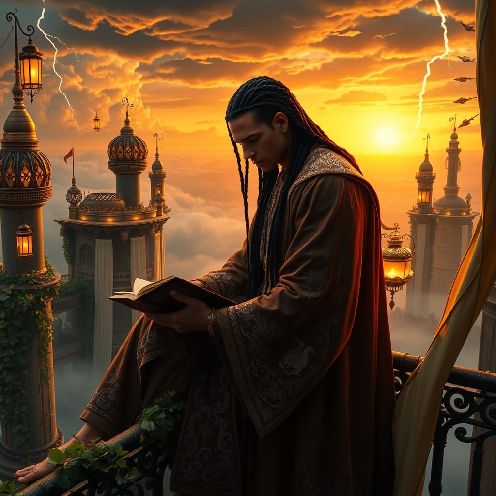 Cyberpunk Noble Lost in Sunset Glow