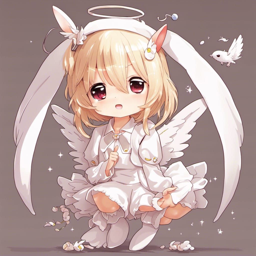 Angel Rabbit in Anime Style