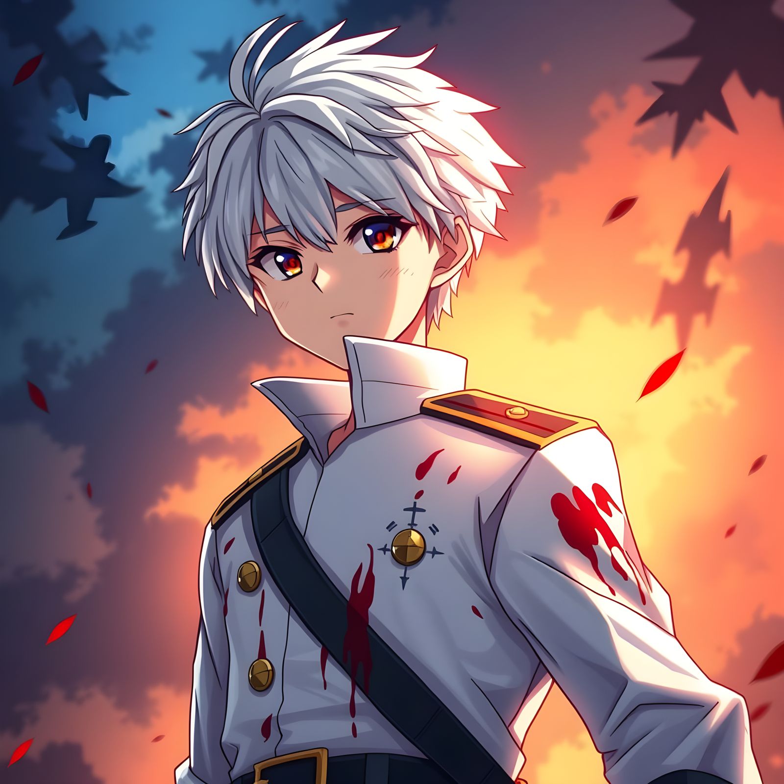 Anime Style: Young Bleeding Captain Portrait