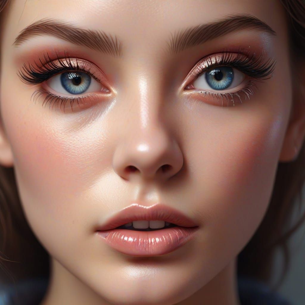 Glamorous Supermodel in Vibrant Photorealistic Oil Painting ...