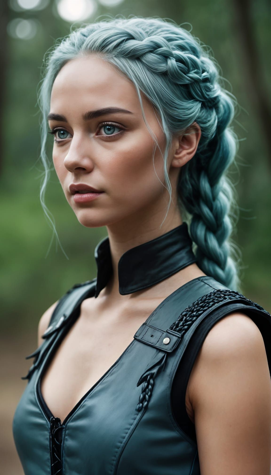 Ethereal Woman in Gothic-Punk Style, Cinematic Lighting