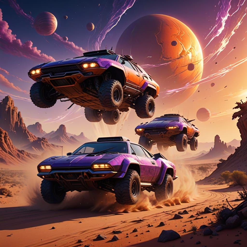 Dystopian Desert Duel on a Futuristic Alien World