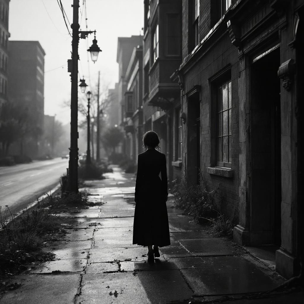 Cinematic Post-Apocalyptic Stillness in Monochromatic Tones